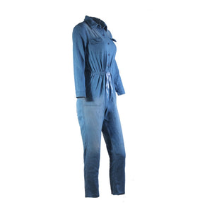 Long Sleeve Vintage Denim Jumpsuit S-3XL