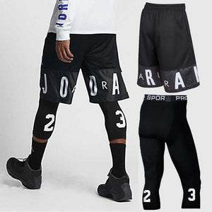 Men Basketball Sets QUICK-DRY Workout Board Shorts + Tights