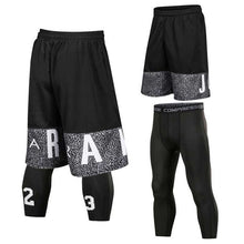 Load image into Gallery viewer, Men Basketball Sets QUICK-DRY Workout Board Shorts + Tights
