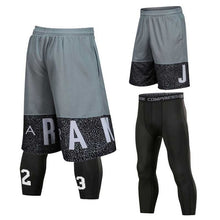 Load image into Gallery viewer, Men Basketball Sets QUICK-DRY Workout Board Shorts + Tights
