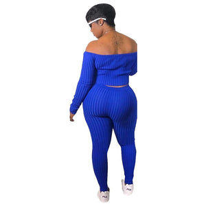 "Giving Him The Blues" 2PC Autumn Pencil Pants Set