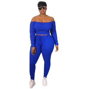 "Giving Him The Blues" 2PC Autumn Pencil Pants Set