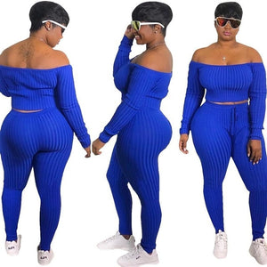 "Giving Him The Blues" 2PC Autumn Pencil Pants Set