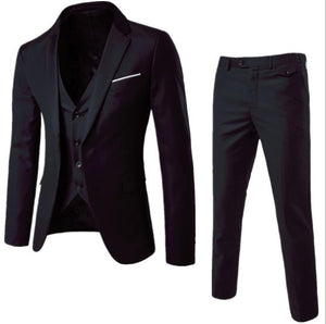 2019 Suit Mens Business Wedding Formal Blazer Korea Slim Fit Male 3 piece Tuxedo Blazer Jacket+Vest+Pants Plus size 6XL