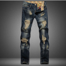 Load image into Gallery viewer, Straight Destroyed Jeans Slim Casual Ripped Jeans Retro Men&#39;s Denim High Quality Cotton
