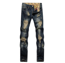 Load image into Gallery viewer, Straight Destroyed Jeans Slim Casual Ripped Jeans Retro Men&#39;s Denim High Quality Cotton
