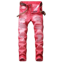 Load image into Gallery viewer, Straight Destroyed Jeans Slim Casual Ripped Jeans Retro Men&#39;s Denim High Quality Cotton
