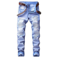 Load image into Gallery viewer, Straight Destroyed Jeans Slim Casual Ripped Jeans Retro Men&#39;s Denim High Quality Cotton
