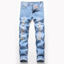 Load image into Gallery viewer, Straight Destroyed Jeans Slim Casual Ripped Jeans Retro Men&#39;s Denim High Quality Cotton
