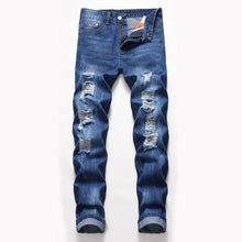 Load image into Gallery viewer, Straight Destroyed Jeans Slim Casual Ripped Jeans Retro Men&#39;s Denim High Quality Cotton
