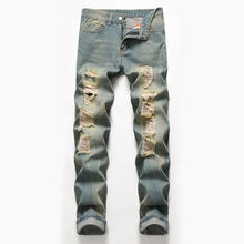 Load image into Gallery viewer, Straight Destroyed Jeans Slim Casual Ripped Jeans Retro Men&#39;s Denim High Quality Cotton
