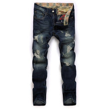 Load image into Gallery viewer, Straight Destroyed Jeans Slim Casual Ripped Jeans Retro Men&#39;s Denim High Quality Cotton
