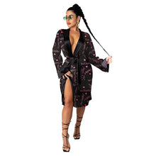 Load image into Gallery viewer, Long Sleeved &quot;Get Money&quot; Satin Sexy Robe
