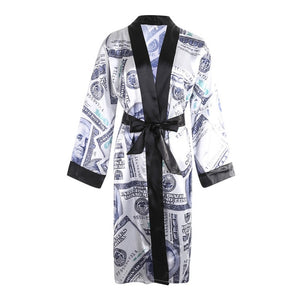 Long Sleeved "Get Money" Satin Sexy Robe