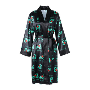 Long Sleeved "Get Money" Satin Sexy Robe