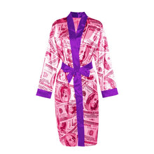 Load image into Gallery viewer, Long Sleeved &quot;Get Money&quot; Satin Sexy Robe
